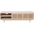 Lowboard SALESFEVER, beige (natur), B:150cm H:45cm T:36cm, MDF, Furnier, Geflecht Rattan, Sideboards, Kommode aus Rattangeflecht, Wiener Geflecht