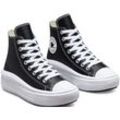 Sneaker CONVERSE "CHUCK TAYLOR ALL STAR MOVE PLATFORM LEATHER", Gr. 36, schwarz-weiß (schwarz, weiß), Synthetik, sportlich, Schuhe