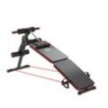 Sit Up Bank Bauchtrainer mit Trainingsseile Trainingsbank Multifunktion Schwarz+Rot 51x137x50-66 cm