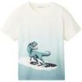 TOM TAILOR Jungen Oversized T-Shirt mit Bio-Baumwolle, grün, Print, Gr. 92/98