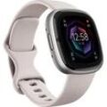 FITBIT Sense 2 Smartwatch Aluminium Elastomer, S/L, Lunar White/Platinum