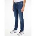 Regular-fit-Jeans TOMMY JEANS "RYAN RGLR STRGHT" Gr. 30, Länge 32, blau (denim dark) Herren Jeans mit Logoprägung