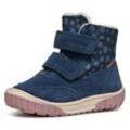 Winterboots GEOX "B OMAR GIRL WPF" Gr. 24, blau (navy), Kinder, Veloursleder, Textil, Schuhe, Klettstiefel, Babystiefel Winterstiefel mit schönem Muster