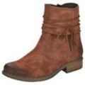 Stiefelette RIEKER, Damen, Gr. 38, braun, Lederimitat, elegant, Schuhe Boots, in aktueller Used-Optik