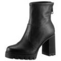 High-Heel-Stiefelette CALVIN KLEIN JEANS "HEEL PLATFORM ZIP BOOT MG NAPPA", Damen, Gr. 40, schwarz, Lederimitat, unifarben, modisch, Schuhe, Ankleboots, Stiefelette, Blockabsatz, mit Fersen-Reißverschluss