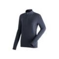 Fleecepullover MAIER SPORTS "Jenna Rec" Gr. 36, blau (dunkelblau), Damen, 100% Polyester (recycled), Sweatshirts, Damen Midlayer, elastisches und pflegeleichtes Half-Zip Fleece