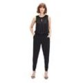 Overall VERA MONT "Vera Mont Jumpsuit im Glitzer-Look", Damen, Gr. 36, Normalgrößen, schwarz (patch schwarz, schwarz), Chiffon, Jersey, Obermaterial: 95% Polyester, 5% Elasthan. Futter: 100% Polyester., elegant, figurumspielend, Rundhals, ohne Ärmel, Overalls, Glitzer