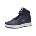 Sneaker KANGAROOS "K-CP Bound Mid EV" Gr. 28, blau (dk navy, daisy pink) Schuhe wasserabweisend und gefüttert