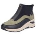 Sneaker RIEKER Gr. 40, bunt (schwarz, khaki) Damen Schuhe Freizeitschuh, High Top Sneaker, Stiefelette mit modischer Laufsohle