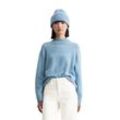 Strickpullover MARC O'POLO DENIM Gr. L, medium blau melange, Damen, Strick, Obermaterial: 72% Schurwolle, 26% Polyamid, 2% Elasthan, meliert, Pullover