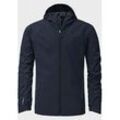 Outdoorjacke SCHÖFFEL "Jacket Graz M", Herren, Gr. 48, blau (8820, blau), Oberstoff : 90% Polyester 10% Elasthan (Coating: Polyurethan) Futter : 90% Polyester 10% Elasthan (Coating: Polyurethan), modisch, relaxed fit, hoch geschlossener Ausschnitt, Langarm, Jacken