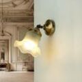 Verstellbare Wandleuchte Messing Glas in Bronze E14 Wandlampe