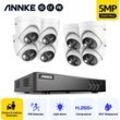 Annke - 5MP hd 5-in-1 8CH DVR-Überwachungskamerasystem mit 8 5MP PIR-Außenkameras - Festplatte nicht im Lieferumfang enthalten