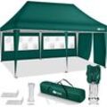 Tillvex - Pavillon 3x6m - mit 3 Seitenwänden Grün wasserdicht Pop-Up Faltpavillon höhenverstellbar Gartenzelt uv Schutz 50+ Partyzelt mit Tasche für