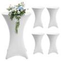 5x Stehtischhusse Stretch Stehtisch Hussen Tisch Husse Bistrotisch Weiß ø 60cm - Vingo