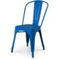 Chaise en métal bleu style industriel - Finition brillant - Kosmi