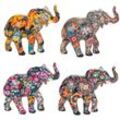 Elefantenfigur Figuren Elefant Abbildung 4 afrikanische und Elefanteinheiten Grau 5x10x9cm 28658 - Signes Grimalt