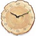 Mumu - Vintage-Wanduhr aus Holz, antike Wanduhr ohne tickende Geräusche, Vintage-Wanduhr im Landhausstil, Shabby-Stille-Wanduhr für kleines Wohnzimmer