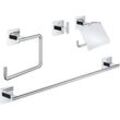 Grohe - QuickFix - Start Cube - 4-in-1 Badezimmer-Accessoire-Set - Chrom-Finish 41115000 (zum Anschrauben oder Ankleben)