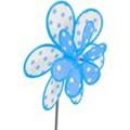 Garten Windspiel Blüten Motiv Windrad 76cm Windmühle Gartenstecker Gartendeko - blau - Buri