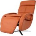 Relaxsessel HHG 399, Design Fernsehsessel TV-Sessel Liegesessel, Liegefunktion drehbar, Voll-Leder terracotta-braun