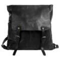 Cityrucksack X-ZONE Gr. B/H/T: 35cm x 31cm x 15cm, schwarz, Rindsleder, Leder, Retro, Rucksäcke, echt Leder