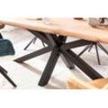 Esstisch HOME AFFAIRE "Hudson", beige (natur, schwarz), B:240cm H:77cm T:100cm, Tische, erweiterbar durch Ansteckplatte Hudson