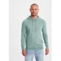 Strickpullover H.I.S "mit Kapuze, Regular Fit", Herren, Gr. S (44/46), grün (mint, meliert), Feinstrick, Obermaterial: 60% Baumwolle, 40% Polyester, unifarben, casual, regular fit, Rundhals, Langarm Strickbündchen, Pullover, Pullover mit Rundhals, Feinstrick, Baumwollmischung