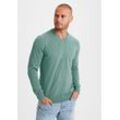 Strickpullover H.I.S, Herren, Gr. S (44/46), grün (mint, meliert), Feinstrick, Obermaterial: 60% Baumwolle, 40% Polyester, meliert, Basic, regular fit, V-Ausschnitt, Pullover, mit V-Ausschnitt, Pullover aus Feinstrick, Baumwollmischung