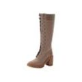 Stiefel TIMBERLAND "ALLINGTON HEIGHTS 14 INCH LACE UP BOOT" Gr. 40, grau (taupe gray) Damen Schuhe Winterschuhe, Winterstiefel