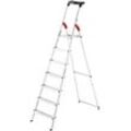 HAILO Stehleiter "L60 StandardLine" Leitern Alu-Sicherheits-Stehleiter 7 Stufen Gr. B/H/L: 53cm x 230cm x 13cm, grau (aluminiumfarben)