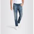 Straight-Jeans MAC "Arne Pipe" Gr. 34, Länge 34, blau (original extrem wash) Herren Jeans