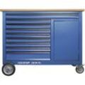 GEDORE Fahrbare Werkbank 1504 XL, inkl. 306-teiligem Werkzeugsortiment, BxT 1250 x 630 mm