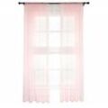 Woltu - Vorhänge mit Kräuselband Stores Gardinen Rosa kurz transparent 140x245cm (BxH), 2er Set Gardinen Fensterschals Voile für Wohnzimmer