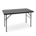 Gartentisch klappbar bastian, rechteckig h x b x t: 74 x 121,5 x 61,5 cm, Metall, Kunststoff, Rattan-Optik, schwarz - Relaxdays