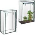 2 x Tomatengewächshaus, Garten, Balkon, Foliengewächshaus Tomaten, hbt 150x100x50cm, Stahl, PVC-Folie, transparent