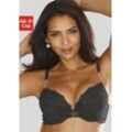 Push-up-BH LASCANA "Dalia", Damen, Gr. 70, Cup B, schwarz, Microtouch, Spitze, Obermaterial: 55% Polyester, 39% Polyamid, 6% Elasthan, feminin, BHs, mit edlen Strasssteinchen an den Trägern, Dessous