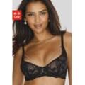 Bügel-BH LASCANA "Dalia", Damen, Gr. 70, Cup C, schwarz, Microtouch, Spitze, Obermaterial: 86% Polyamid, 14% Elasthan, feminin, BHs, mit edlen Strasselementen am Cup