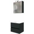 Waschplatz-Set 60 cm inkl. LED Spiegelschrank ARLON-03 matt grau BxHxT 60x200x55 cm