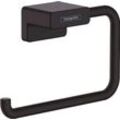 Toilettenpapierhalter HANSGROHE "AddStoris", schwarz (mattschwarz), B:14,1cm H:7,7cm L:4cm, Metall, Toilettenpapierhalter