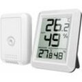 Innen- und Außenthermometer, Hygrometer-Thermometer mit Außensonde, drahtloses digitales Hygrometer-Thermometer mit großem LCD-Display, ℃/℉-Schalter,