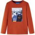 Kinder-Langarmshirt Rostbraun 128