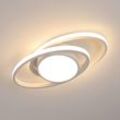 COMELY Moderne LED-Deckenleuchte 39W, Kreativ Doppel-Ellipse, Durchmesser 39cm, für Schlafzimmer, Wohnzimmer, Küche, Flur, Eingang - Weiß - Warmes