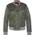 Bomberjacke SCHOTT NYC, Damen, Gr. M (36), grün (sage khaki), Softshell, Obermaterial: 100% Nylon, unifarben mit Farbeinsätzen, Basic, gerade, unten schmal hüftlang, Jacken, mit zusätzlichen Armtaschen