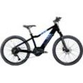 E-Bike ZÜNDAPP "Z240" E-Bikes Gr. 38cm, 24 Zoll (60,96cm), schwarz (schwarz, blau) E Bike Mountainbike 24 Zoll Elektro 130-145 cm Jugendliche ab 8