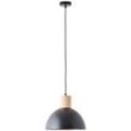 BRILLIANT Pendelleuchte "Daintree", schwarz (schwarz, natur), Ø 34cm, Lampen, Hängelampe, E27, Metall/Holz