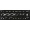 LOGICKEYBOARD Tastatur "XL-Print Astra 2 White on Black DE (PC)", schwarz, B:44,6cm H:3cm T:15cm, Tastaturen