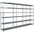 Steckregal SCHULTE REGALWELT "Stecksystem Grund- und 2x Anbauregale", silber (silberfarben), B:260cm H:230cm T:35cm, Stahl, Regale, Metall verzinkt, 2300x2600x350 mm, 18 Böden