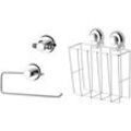 Küchenorganizer-Set GSW "HOOKIE System 3-teilig", silber, Kunststoff, Edelstahl, Aluminium, Küchenhelfer-Sets, Küchenorganizer, intelligenter Saughaken