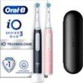 Elektrische Zahnbürste ORAL-B "iO Series 3 Doppelpack" Elektrozahnbürsten pink (matt black, pink) Magnet-Technologie